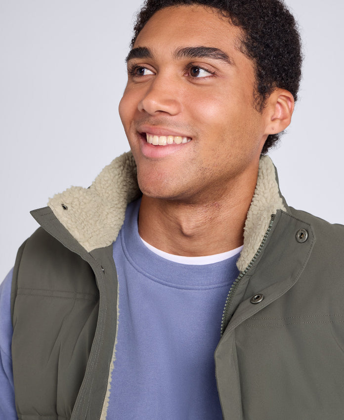 Fistral Mens Padded Gilet - Dark Khaki