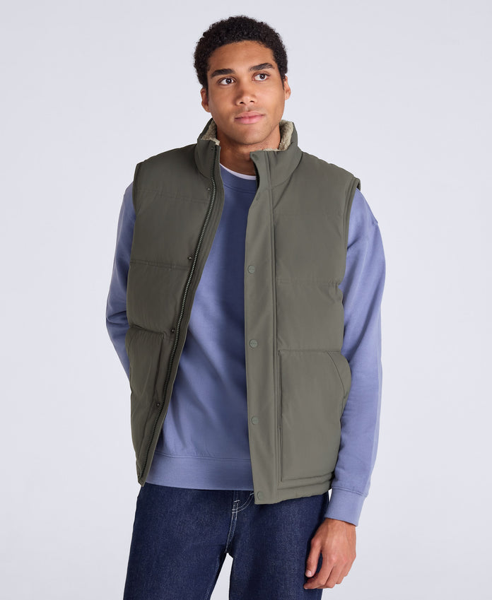 Fistral Mens Padded Gilet - Dark Khaki