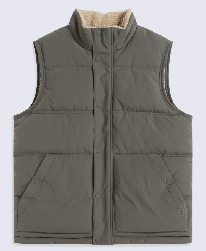 Fistral Mens Padded Gilet - Dark Khaki