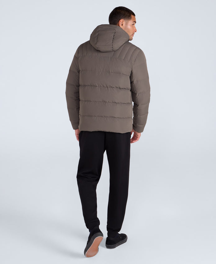 Mens Tech Down Mid Weight Jacket - Dark Khaki