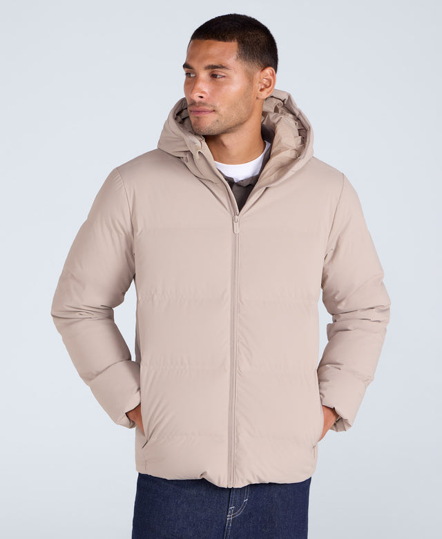 Mens Tech Down Heat Sealed Jacket - Beige