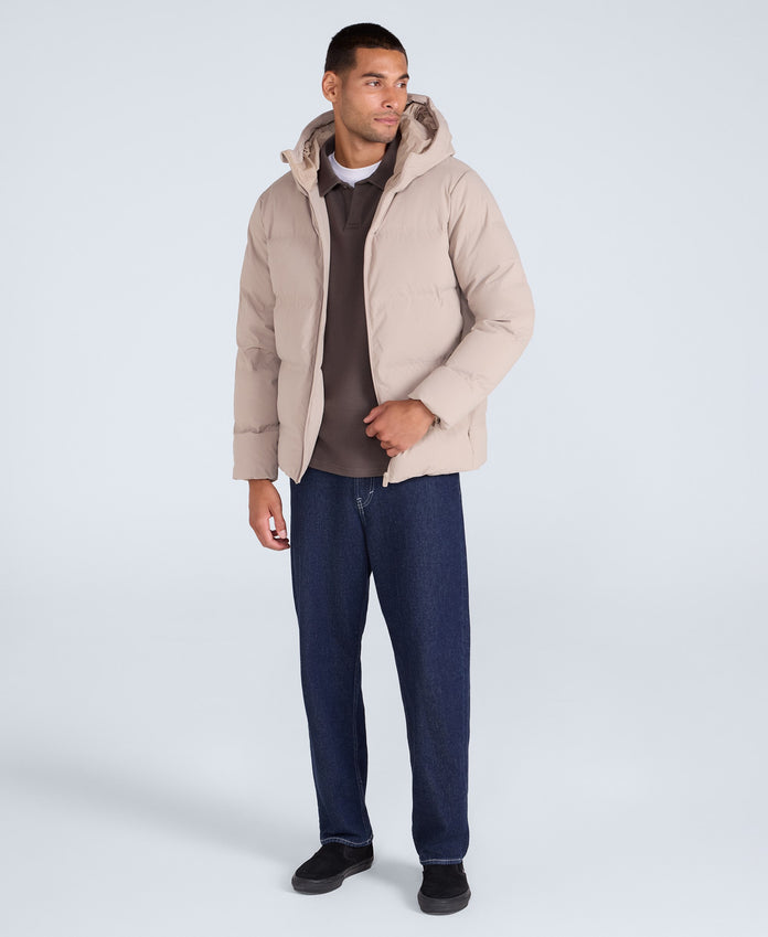Mens Tech Down Heat Sealed Jacket - Beige