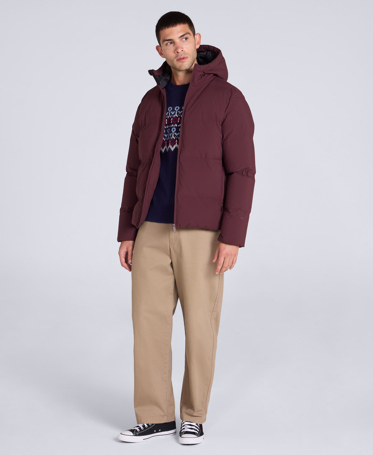 Mens Tech Down Heat Sealed Jacket - Burgundy