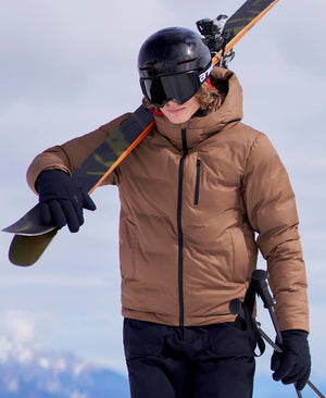 Polar Mens Heat Sealed Waterproof Ski Jacket - Brown