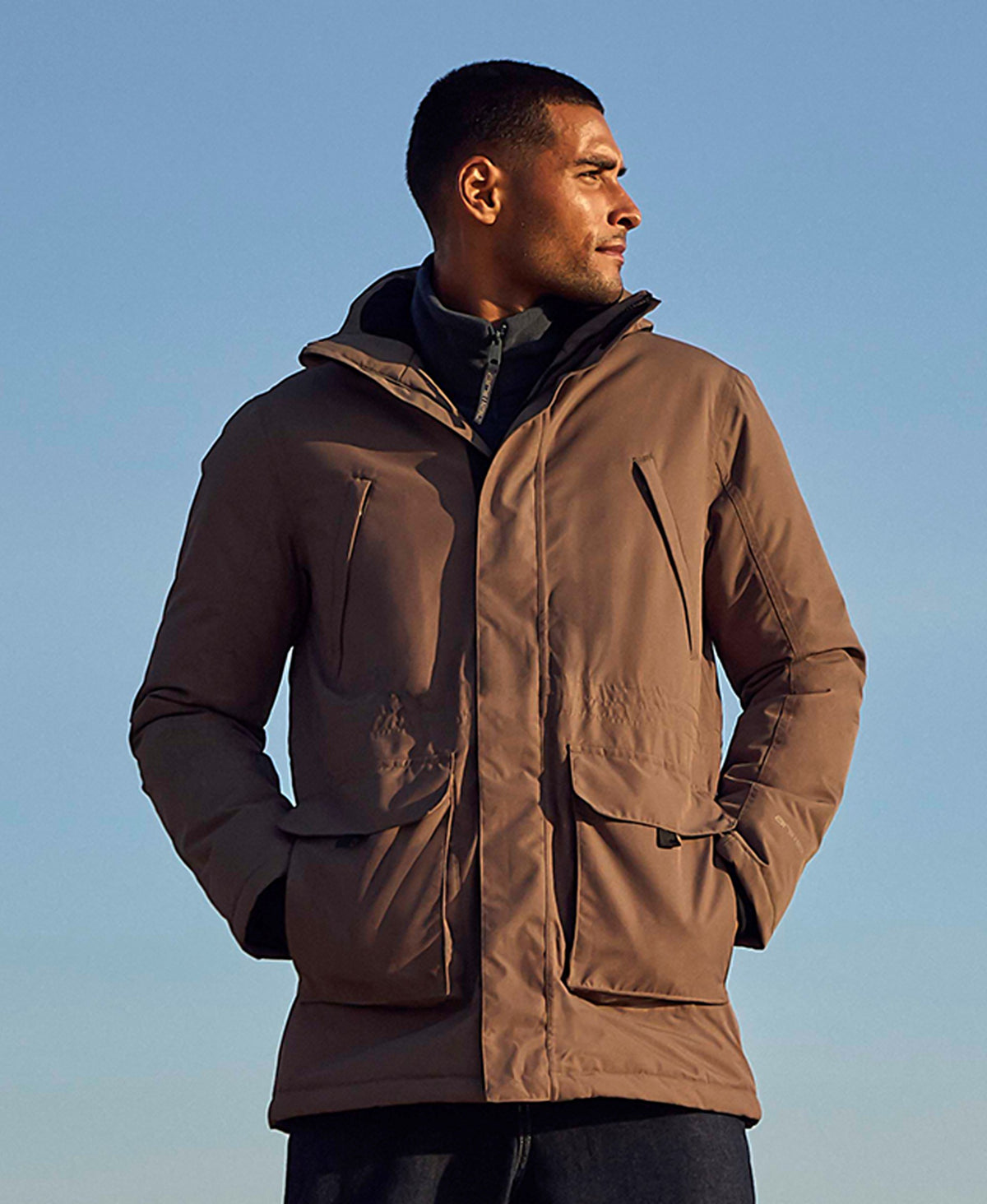 Jesper Mens Parka Jacket - Brown