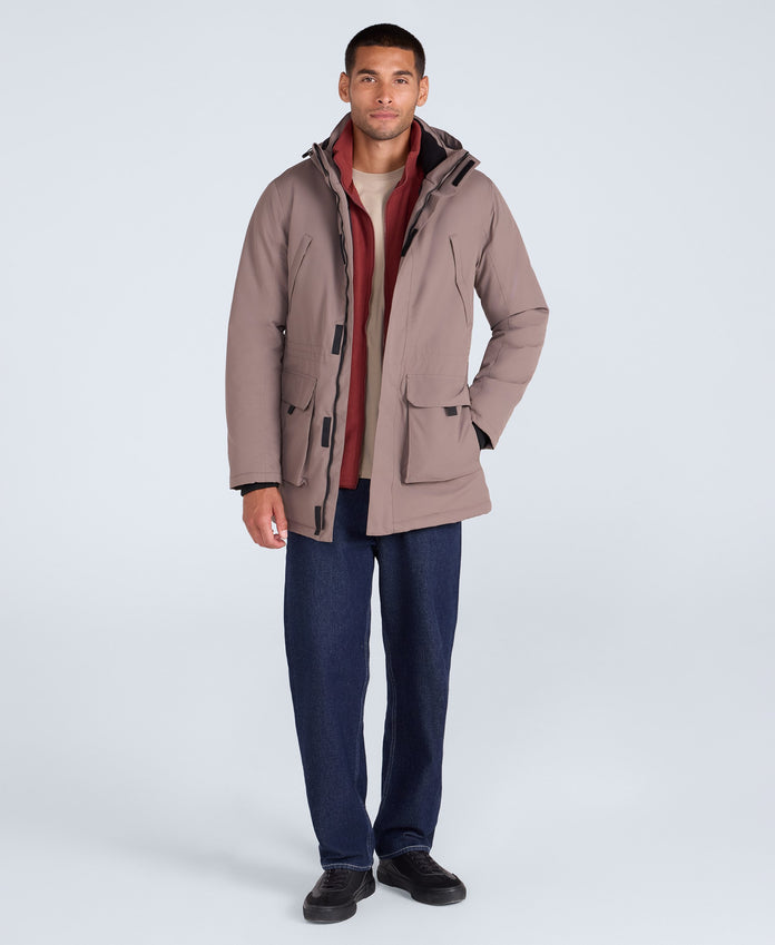 Jesper Mens Parka Jacket - Brown