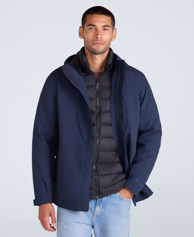Rudy Mens Waterproof 3 in 1 Padded Jacket - Navy