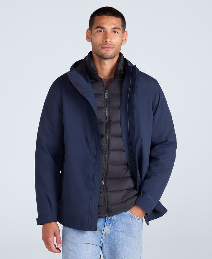 Rudy Mens Waterproof 3 in 1 Padded Jacket - Navy