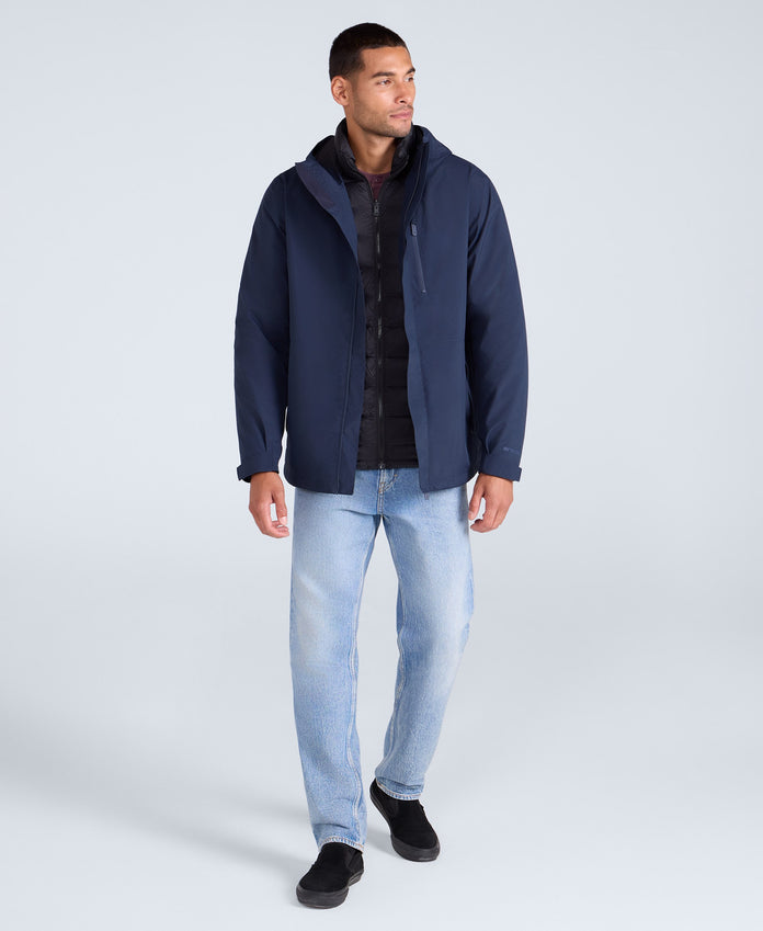 Rudy Mens Waterproof 3 in 1 Padded Jacket - Navy