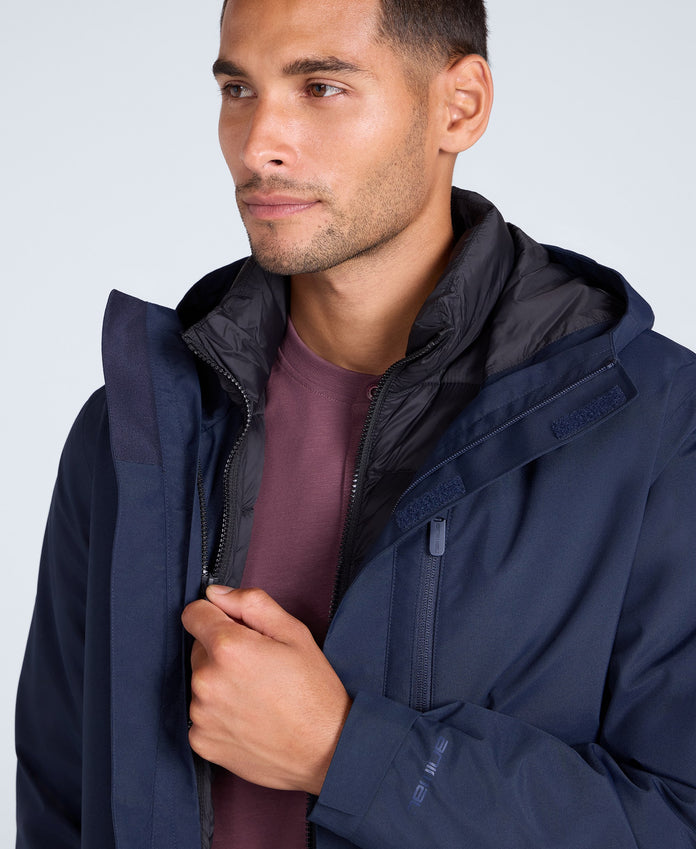 Rudy Mens Waterproof 3 in 1 Padded Jacket - Navy