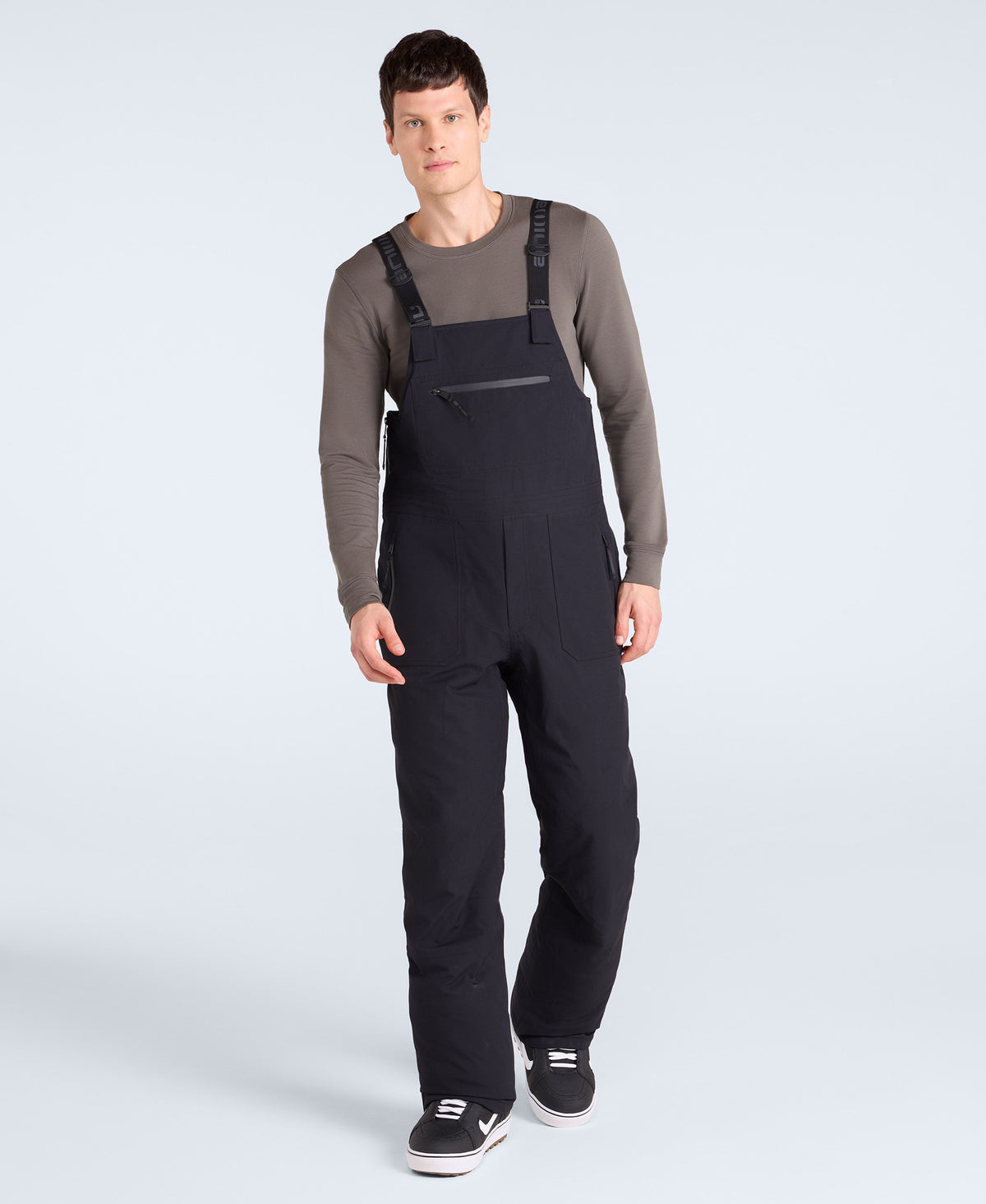 Powder Mens Waterproof Bib Front Ski Pants - Black