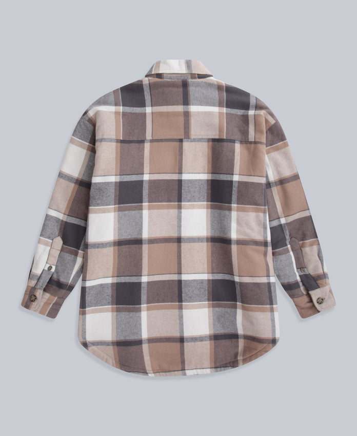 Megan Womens Borg-Lined Shirt - Blue