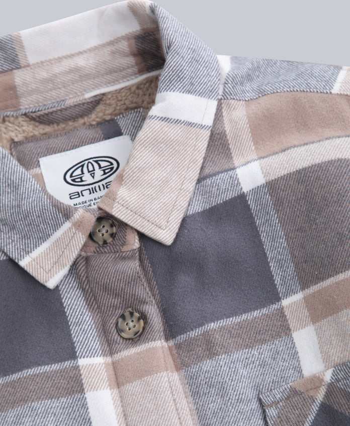 Megan Womens Borg-Lined Shirt - Blue