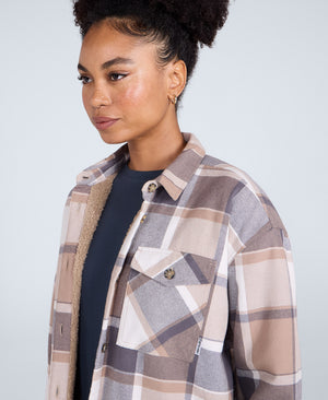 Megan Womens Borg-Lined Shirt - Blue