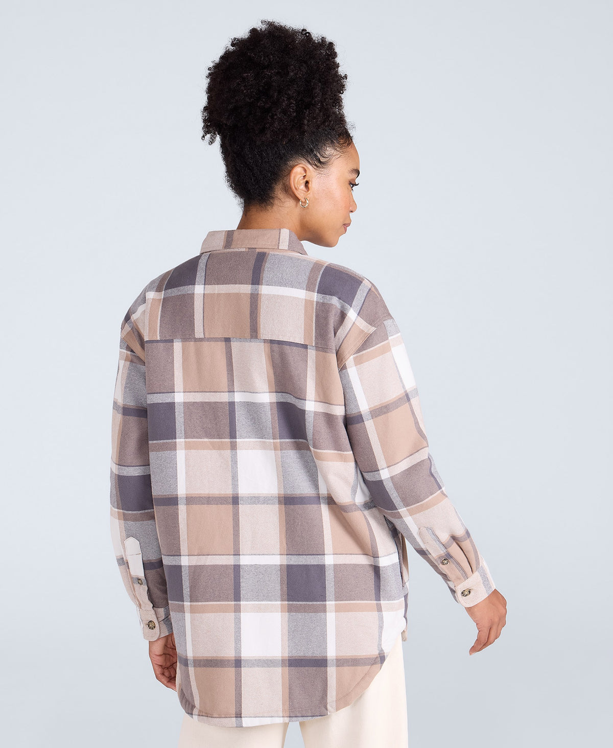 Megan Womens Borg-Lined Shirt - Blue