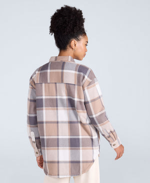 Megan Womens Borg-Lined Shirt - Blue