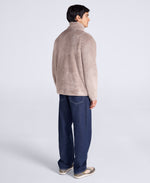 Teddy Mens Half Zip Fleece - Dark Beige