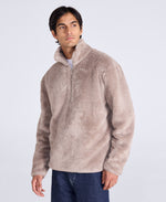 Teddy Mens Half Zip Fleece - Dark Beige