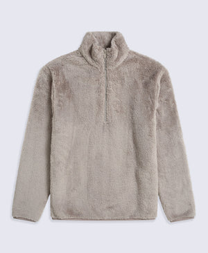 Teddy Mens Half Zip Fleece - Dark Beige