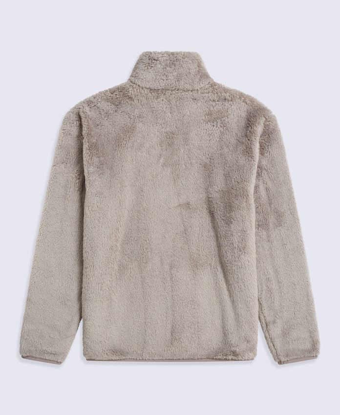 Teddy Mens Half Zip Fleece - Dark Beige