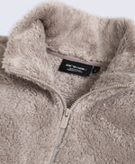 Teddy Mens Half Zip Fleece - Dark Beige