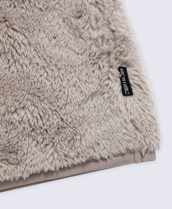 Teddy Mens Half Zip Fleece - Dark Beige