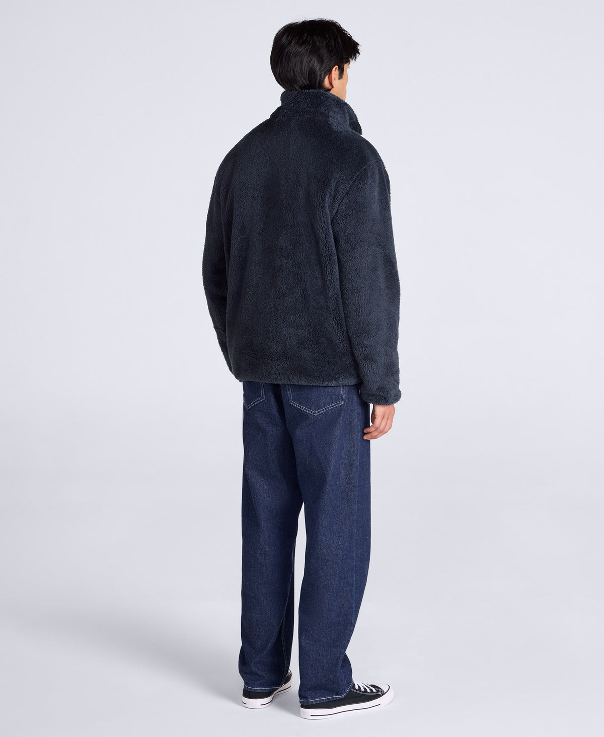 Teddy Mens Half Zip Fleece - Dark Blue