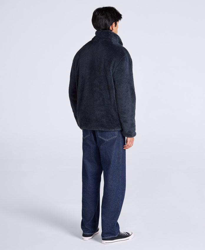Teddy Mens Half Zip Fleece - Dark Blue
