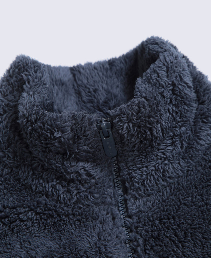 Teddy Mens Half Zip Fleece - Dark Blue
