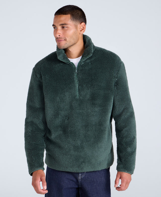 Teddy Mens Half Zip Fleece - Green