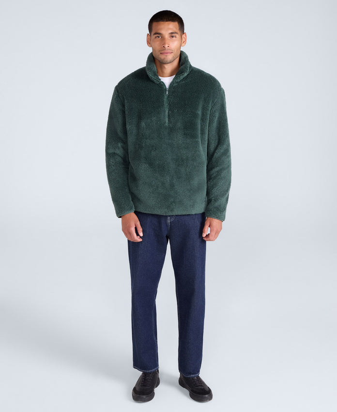 Teddy Mens Half Zip Fleece - Green