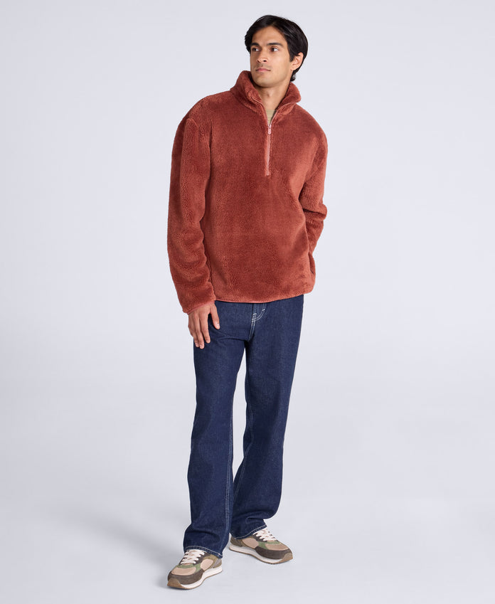 Teddy Mens Half Zip Fleece - Orange