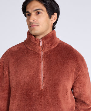 Teddy Mens Half Zip Fleece - Orange