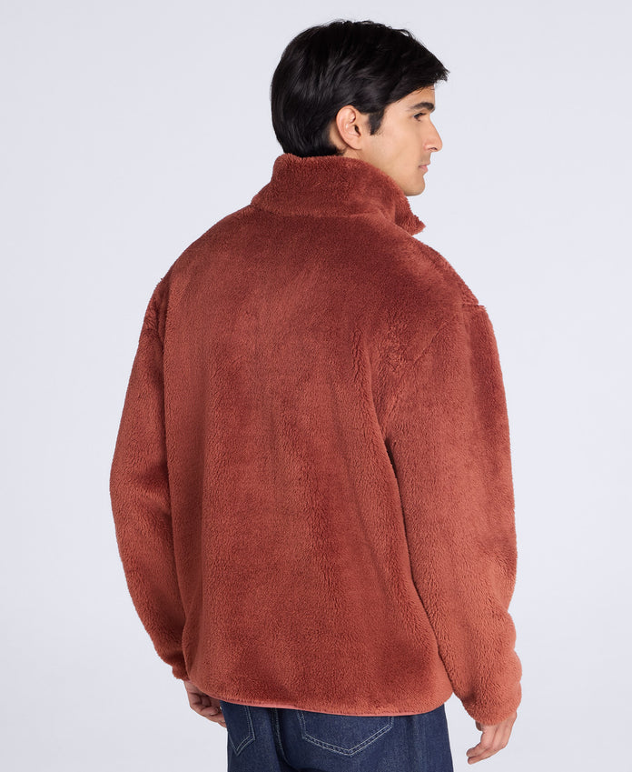 Teddy Mens Half Zip Fleece - Orange