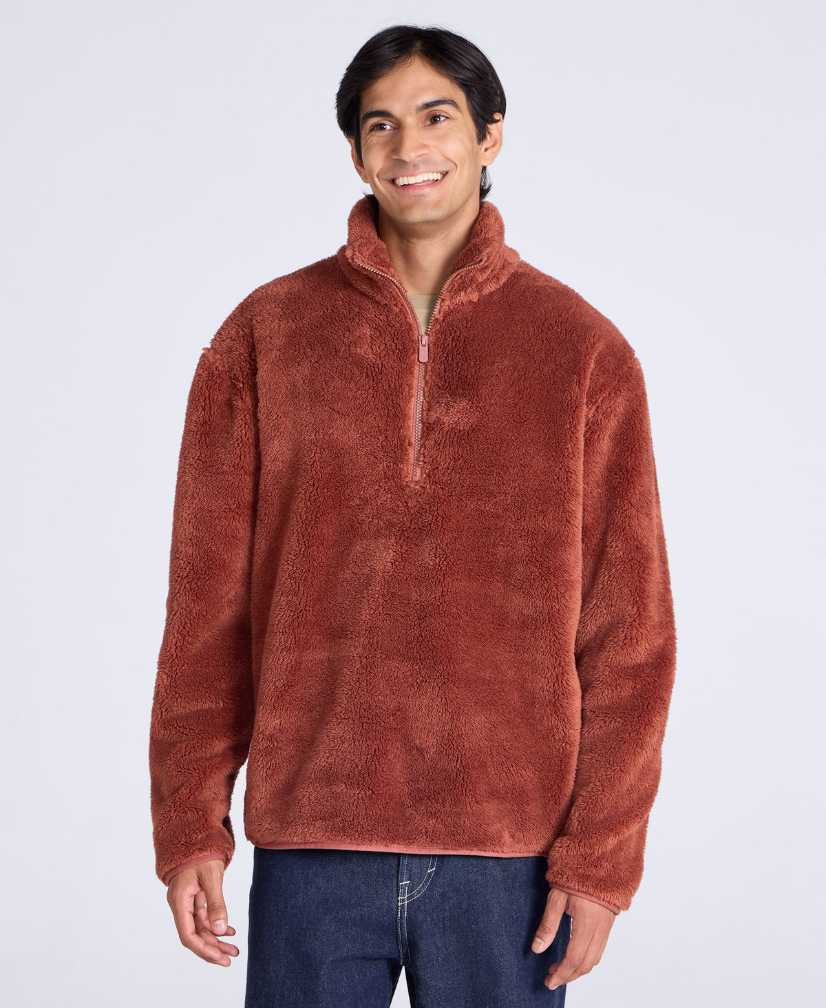 Teddy Mens Half Zip Fleece - Orange