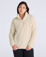 Teddy Womens Half Zip Fleece - Beige