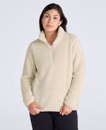 Teddy Womens Half Zip Fleece - Beige