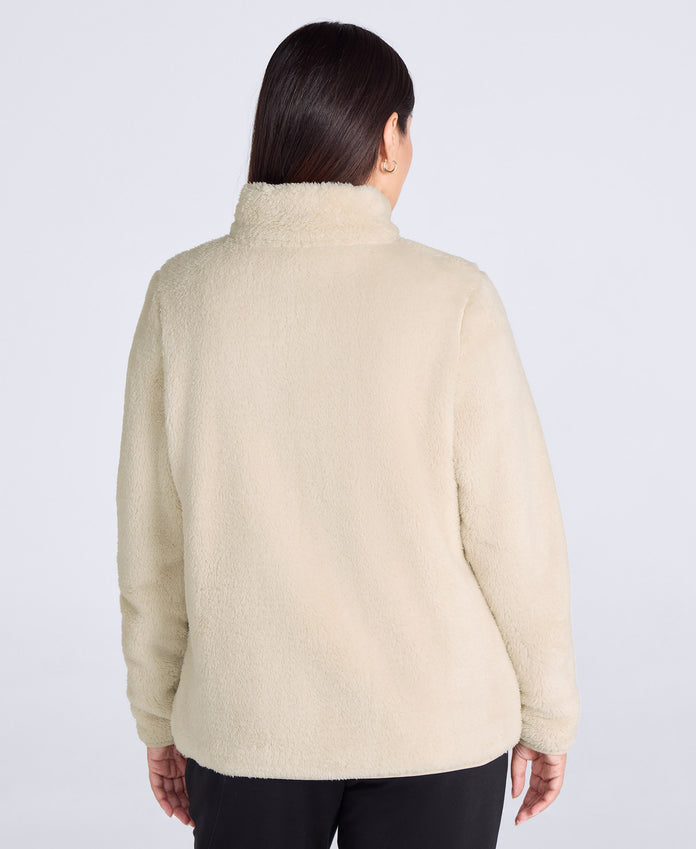 Teddy Womens Half Zip Fleece - Beige