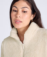 Teddy Womens Half Zip Fleece - Beige