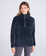 Teddy Womens Half Zip Fleece - Dark Blue