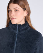 Teddy Womens Half Zip Fleece - Dark Blue