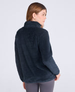 Teddy Womens Half Zip Fleece - Dark Blue