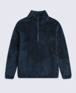 Teddy Womens Half Zip Fleece - Dark Blue