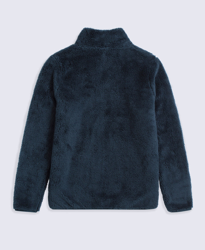 Teddy Womens Half Zip Fleece - Dark Blue