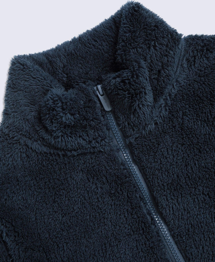 Teddy Womens Half Zip Fleece - Dark Blue