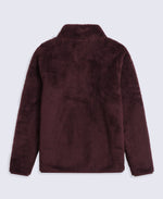 Teddy Womens Half Zip Fleece - Dark Brown