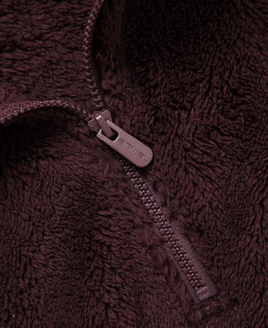 Teddy Womens Half Zip Fleece - Dark Brown