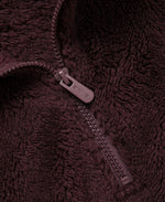 Teddy Womens Half Zip Fleece - Dark Brown