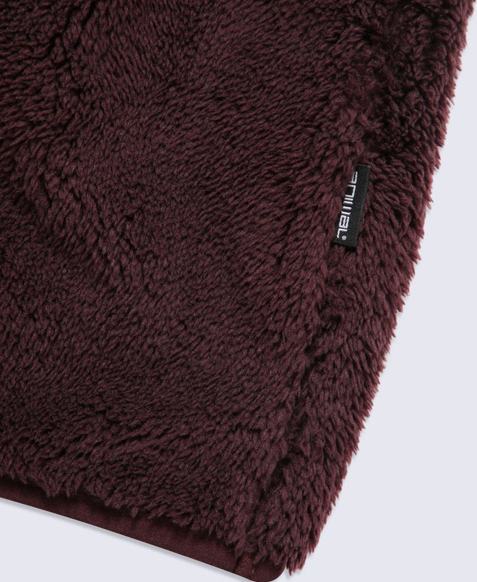 Teddy Womens Half Zip Fleece - Dark Brown