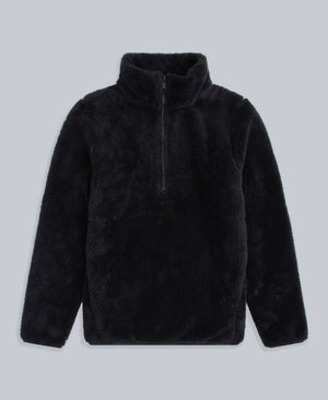 Teddy Womens Half Zip Fleece - Jet Black